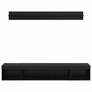Sada televizního nástěnného kabinetu s LED 5 pcs Černý dub - obrázek 9