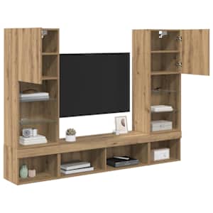 TV nástěnné jednotky s LED s LED Nástěnný 5 pcs Artisanový dub - obrázek 3