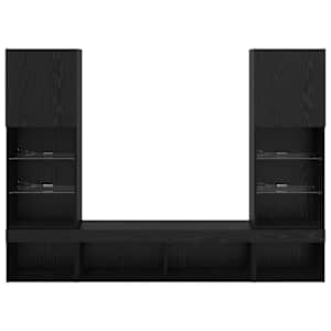 TV nástěnné jednotky s LED 5 pcs 40,5 x 30 x 102 cm Černý dub - obrázek 10