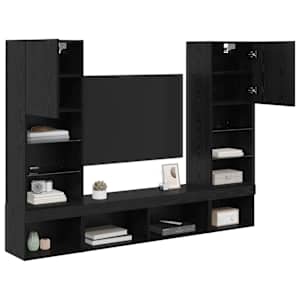 TV nástěnné jednotky s LED 5 pcs 40,5 x 30 x 102 cm Černý dub - obrázek 3