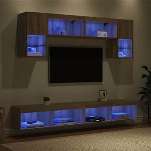 TV nástěnné jednotky s LED 6 pcs Artisanový dub - obrázek 5