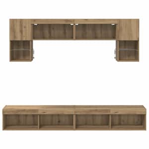 TV nástěnné jednotky s LED 6 pcs Artisanový dub - obrázek 10
