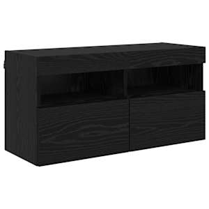 TV nástěnné jednotky s LED 5 pcs Černý dub 80 x 30 x 40 cm - obrázek 8