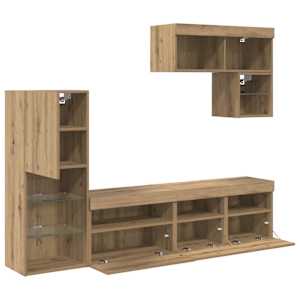 Nábytkové stěny pro TV 6 pcs Artisanový dub kompozitní dřevo - obrázek 11