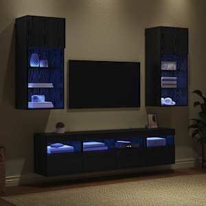 TV nástěnné jednotky s LED 5 pcs Černý dub 40,5 x 30 x 90 cm - obrázek 5