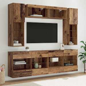 Set omare za televizijo na steni z LED 6 pcs Star les