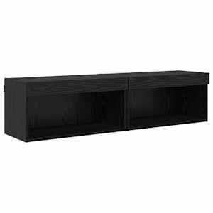 Sada televizního nástěnného kabinetu s LED 6 pcs Černý Dub - obrázek 7