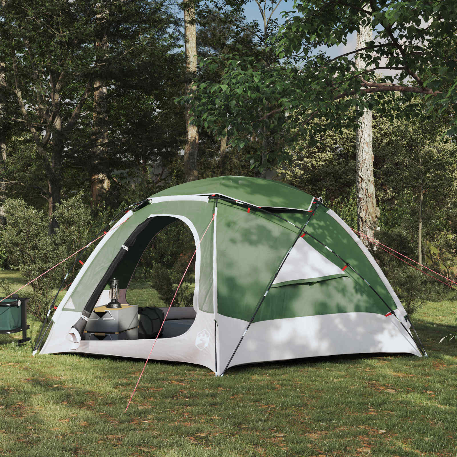 vidaXL Cort cu dom și plapumă detașabilă Verde 4 persoane