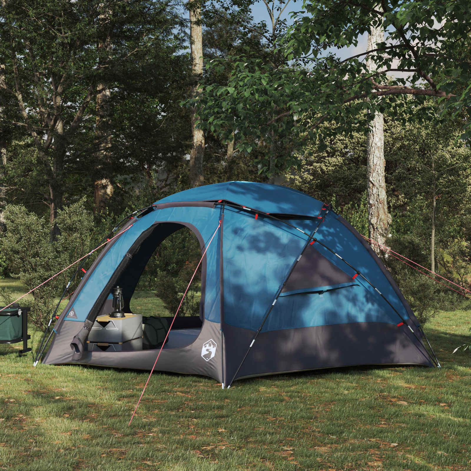 vidaXL Cort cu dom și plapumă detașabilă albastru 4 persoane