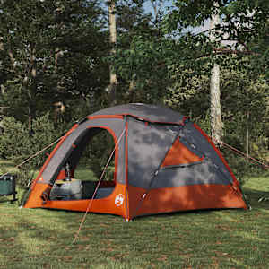 Šotor z kupolo in odstranljivim dežnim plaščem Siva in oranžna