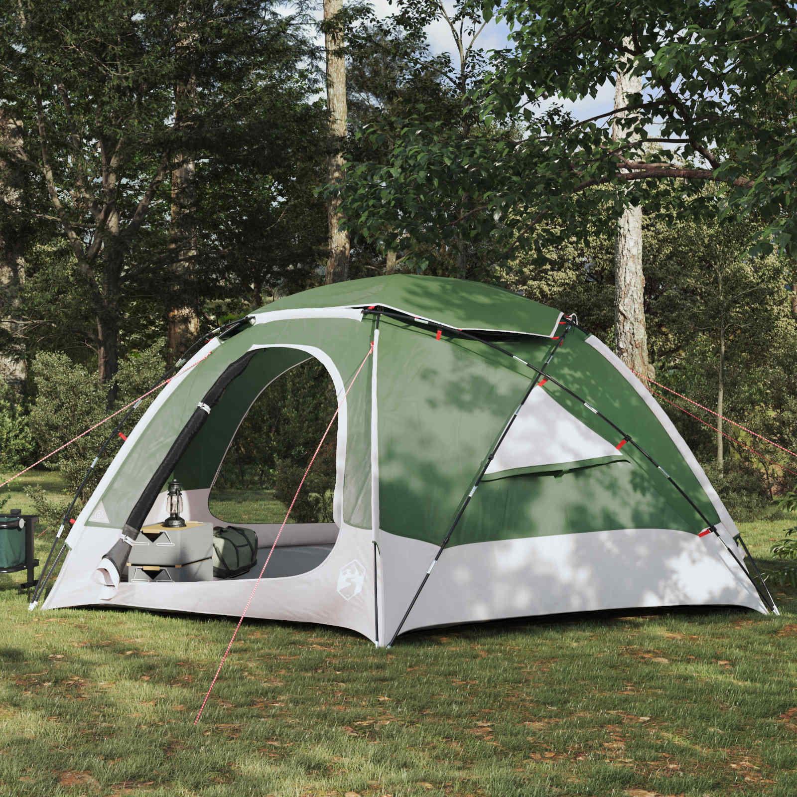 vidaXL Cort cu dom și plapumă detașabilă Verde 8 persoane