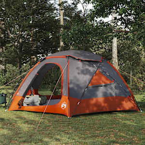 Šotor z kupolo in odstranljivim dežnim plaščem Siva in oranžna