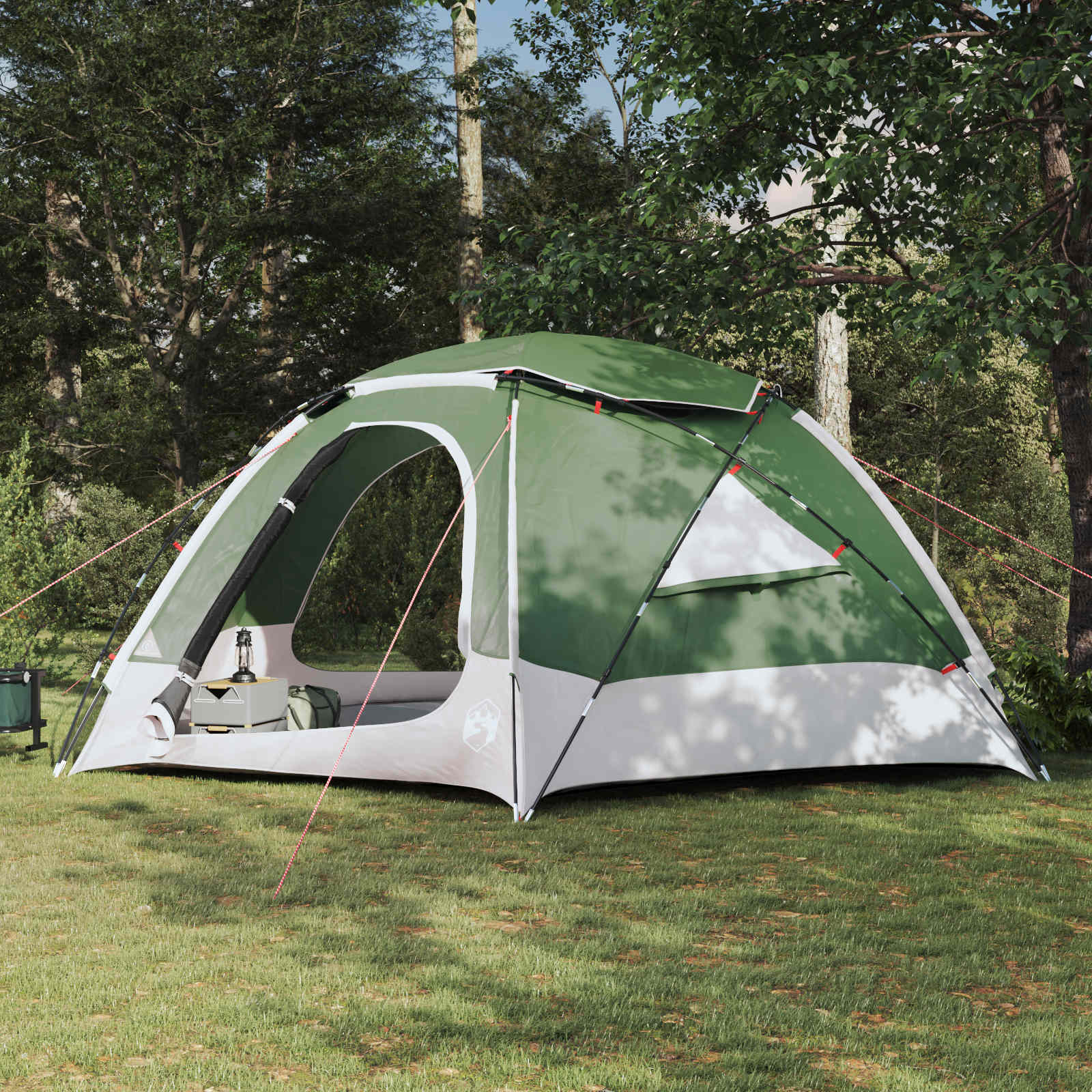 vidaXL Cort cu dom și plapumă detașabilă Verde 12-Persoane
