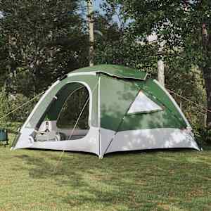 Šotor z kupolo in odstranljivim dežnim plaščem Zelena 12-osebno
