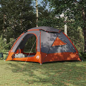 Šotor z kupolo in odstranljivim dežnim plaščem Siva in oranžna