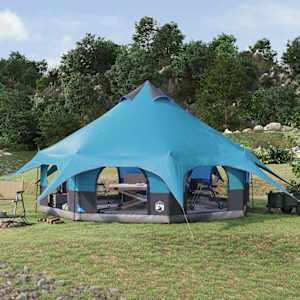 Družinski šotor Modra 10 oseb 185T poliester s PU premazom