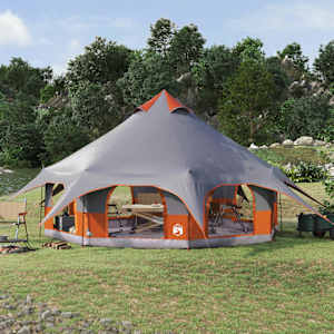Družinski šotor Siva in oranžna 10 oseb