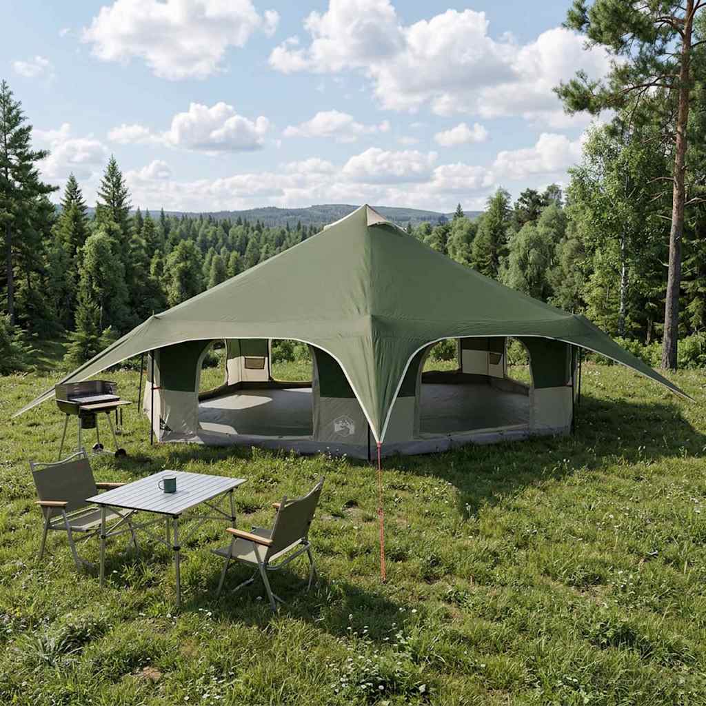 vidaXL Familjet&auml;lt Gr&ouml;n 18 personer 185T Polyester med PU-bel&auml;ggning