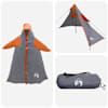 vidaXL 2-in-1 vihma poncho kapuutsiga Hall ja oranž 262 x 126 x 130 cm