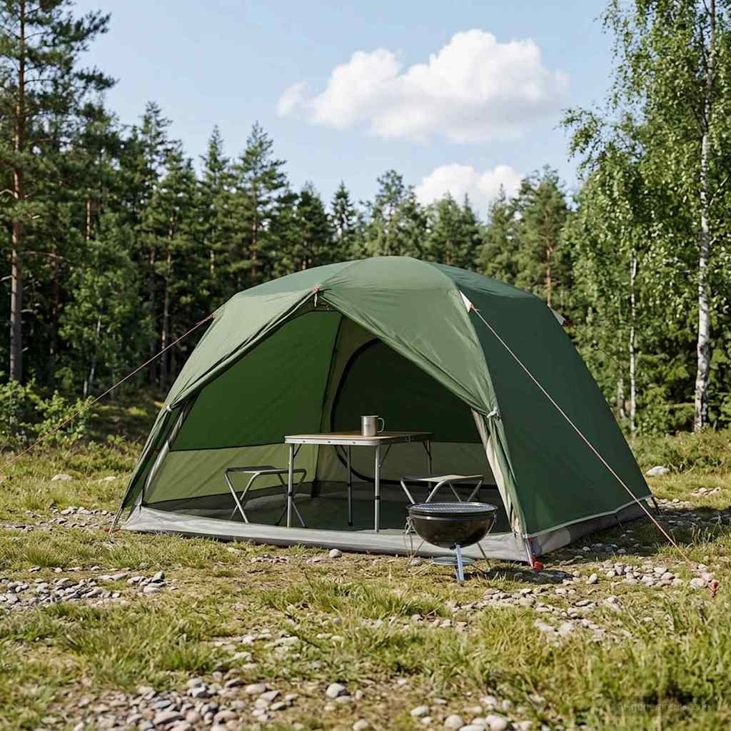 vidaXL Cort de backpacking Verde 2 persoane