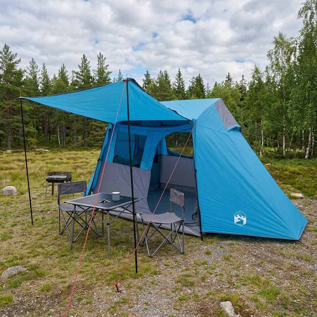 vidaXL Tunneltelt Blå 475 x 220 x 192 cm 185T Polyester med PU Coating