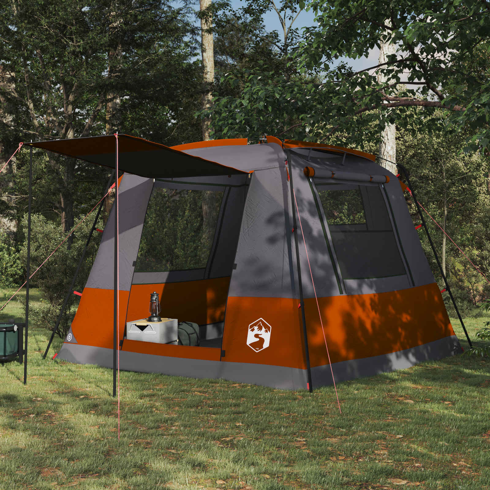 vidaXL Cort pentru toaletă Gri și Portocalie 10 persoane