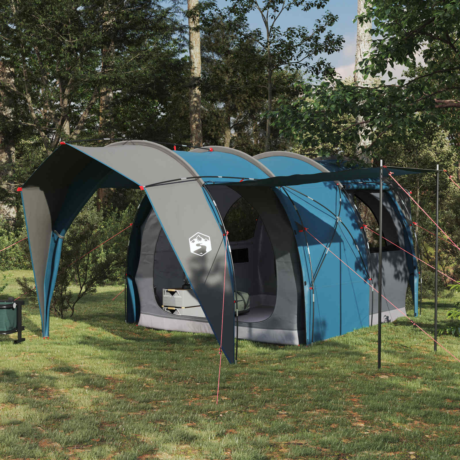 vidaXL Cort tunel albastru 382 x 262 x 214 cm