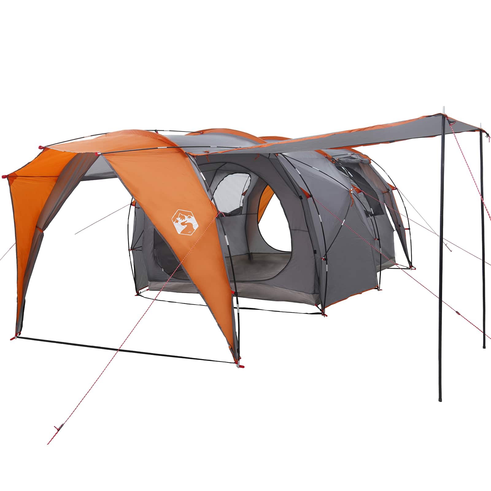 vidaXL Cort tunel Gri și Portocalie 562 x 265 x 216 cm