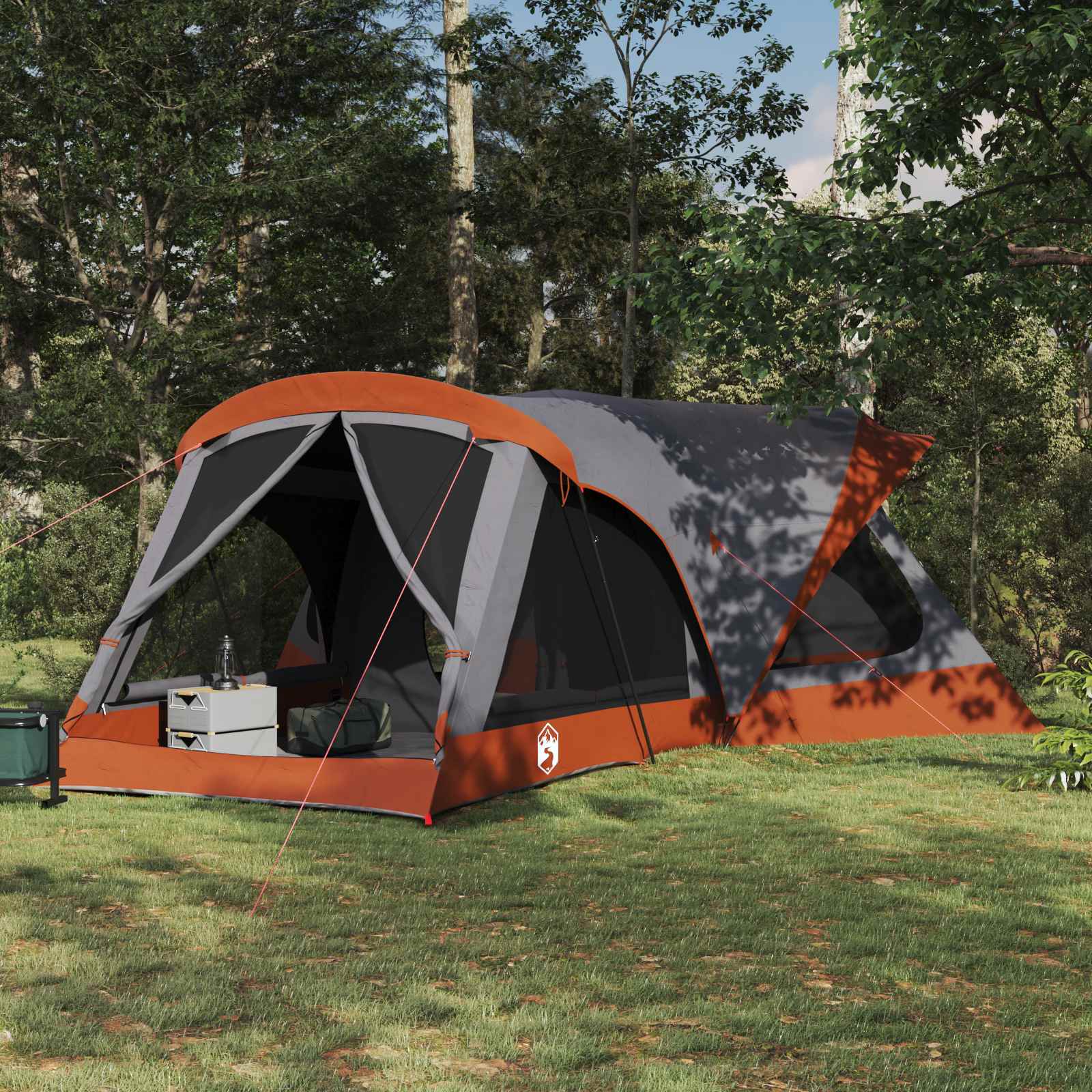 vidaXL Cort de Familie Gri și Portocalie 550 x 555 x 208 cm