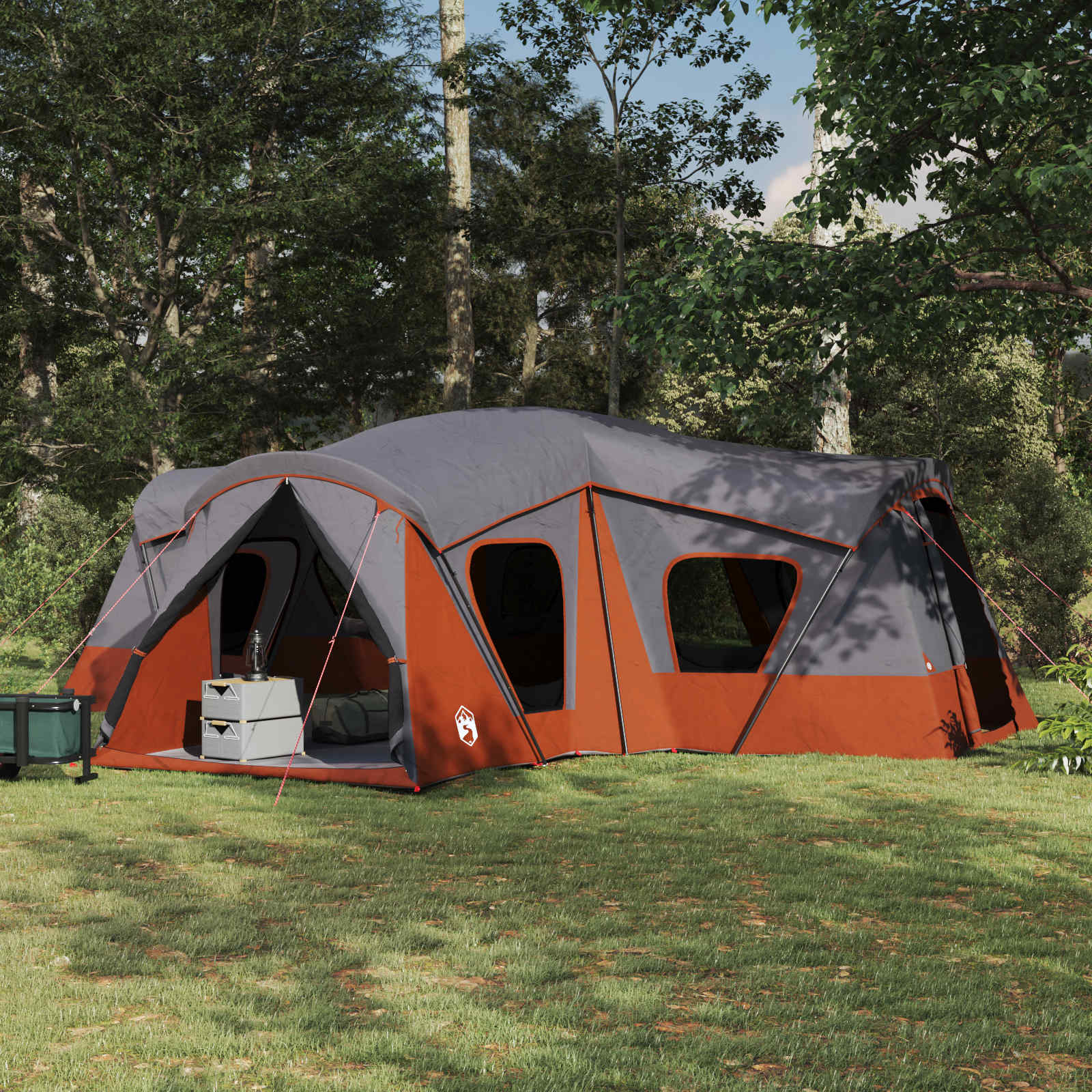 vidaXL Cort de Familie Gri și Portocalie 610 x 610 x 210 cm