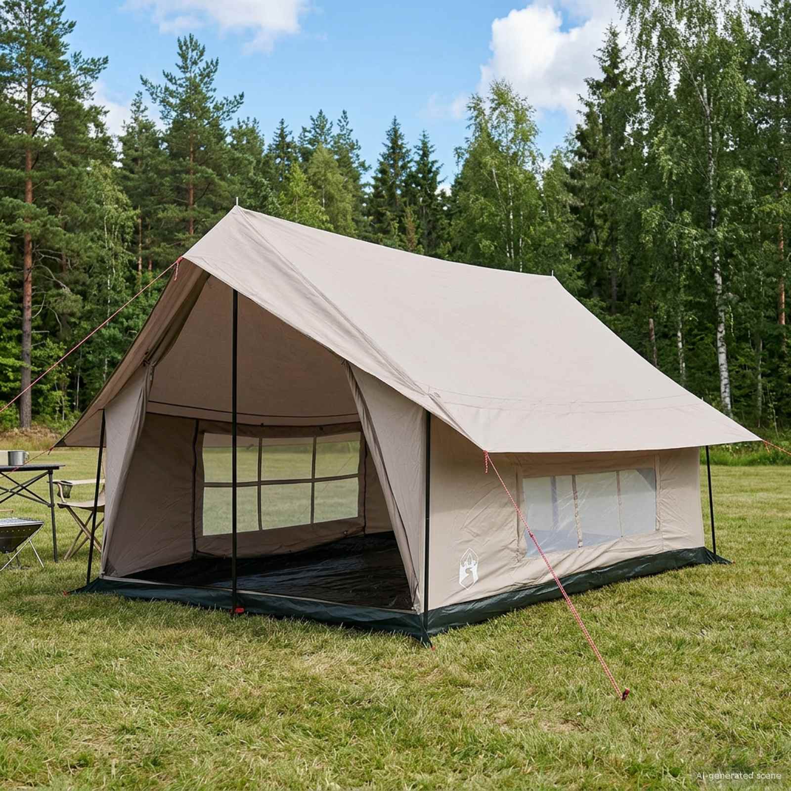 vidaXL Kabinski šotor Krem 340 x 246 x 210 cm Polibombaž
