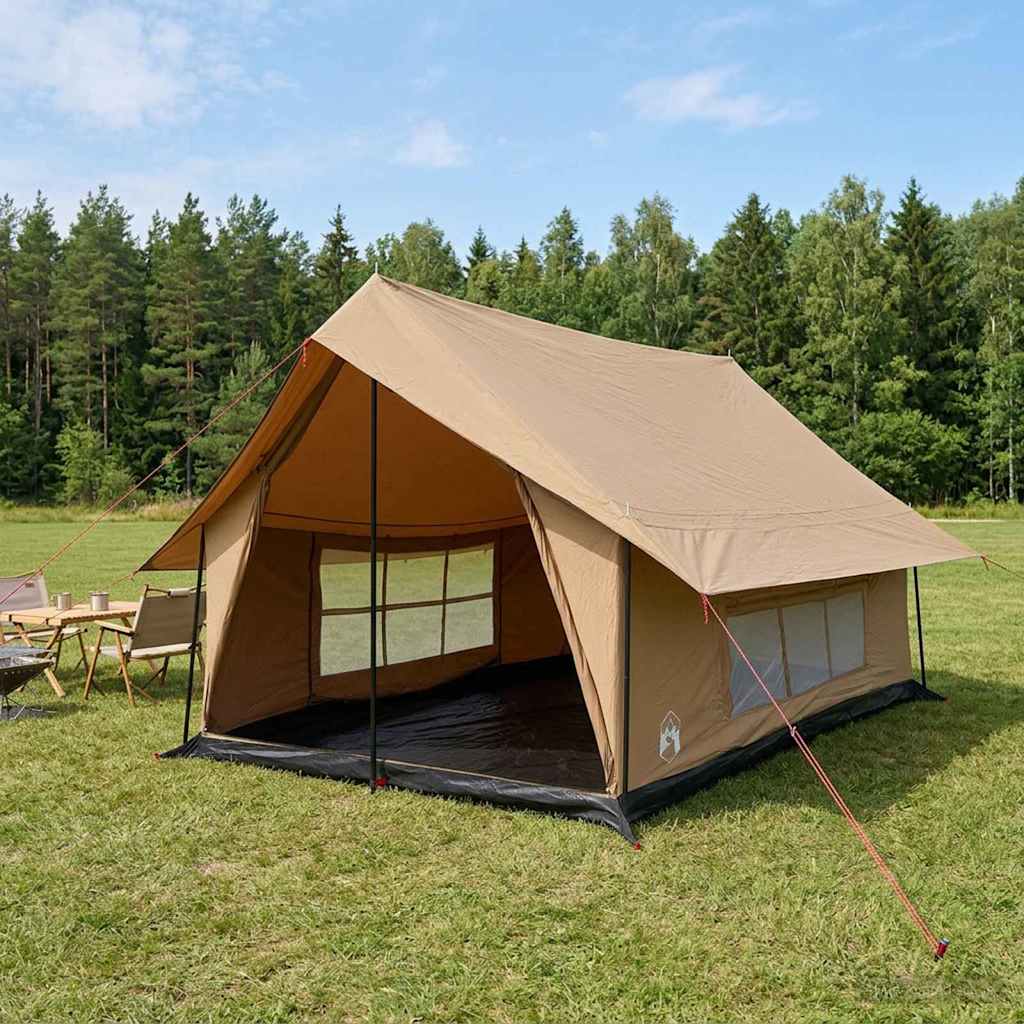 vidaXL Hyttetelt Brun 340 x 246 x 210 cm Syntetisk bomull