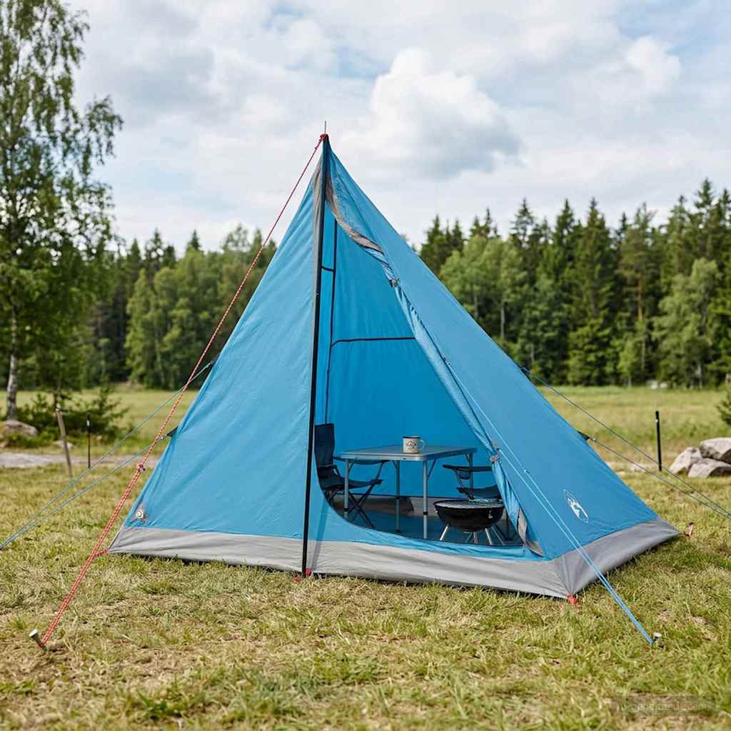 vidaXL Cort de backpacking albastru 2 persoane