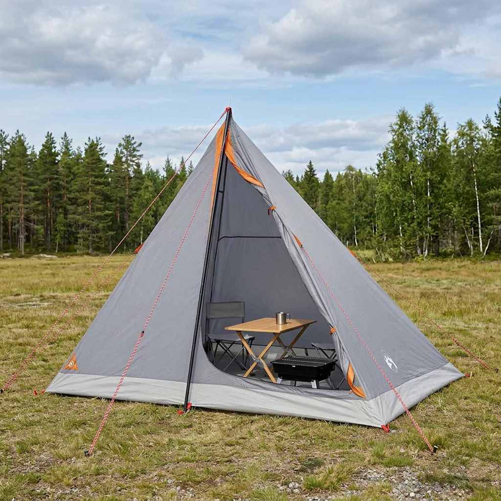 vidaXL Cort de backpacking Gri și Portocalie 2 persoane