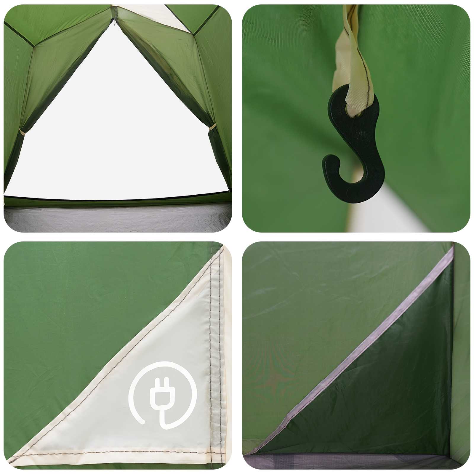 Tunelski šotor Zelena 2 osebi 185T poliester s PU premazom - slika 10
