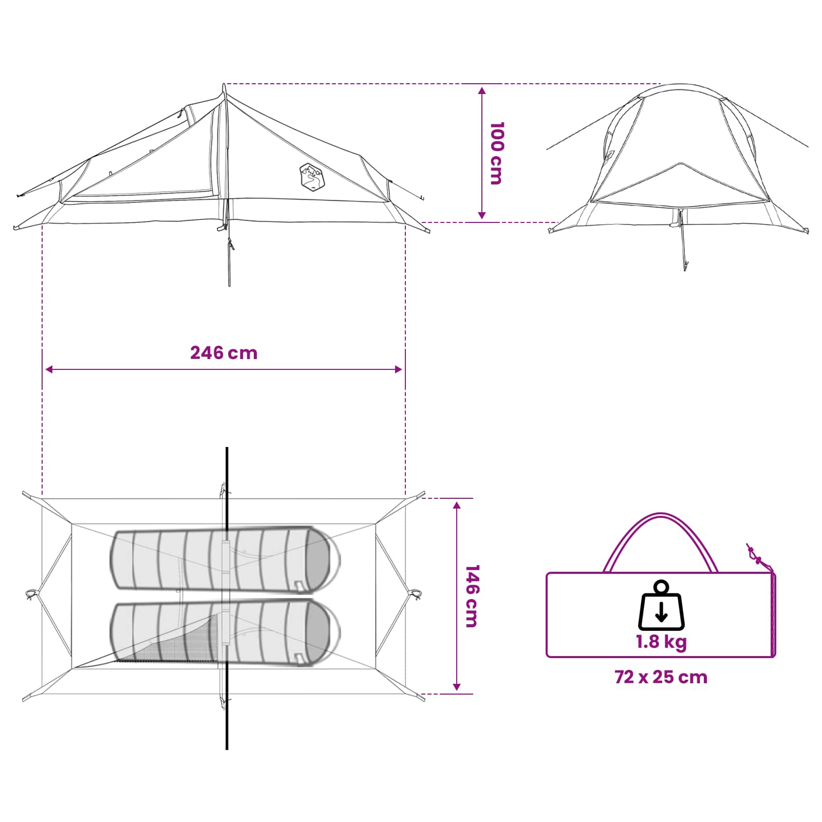 Stan na turistiku Maskáčová pro 2 osoby - obrázek 13