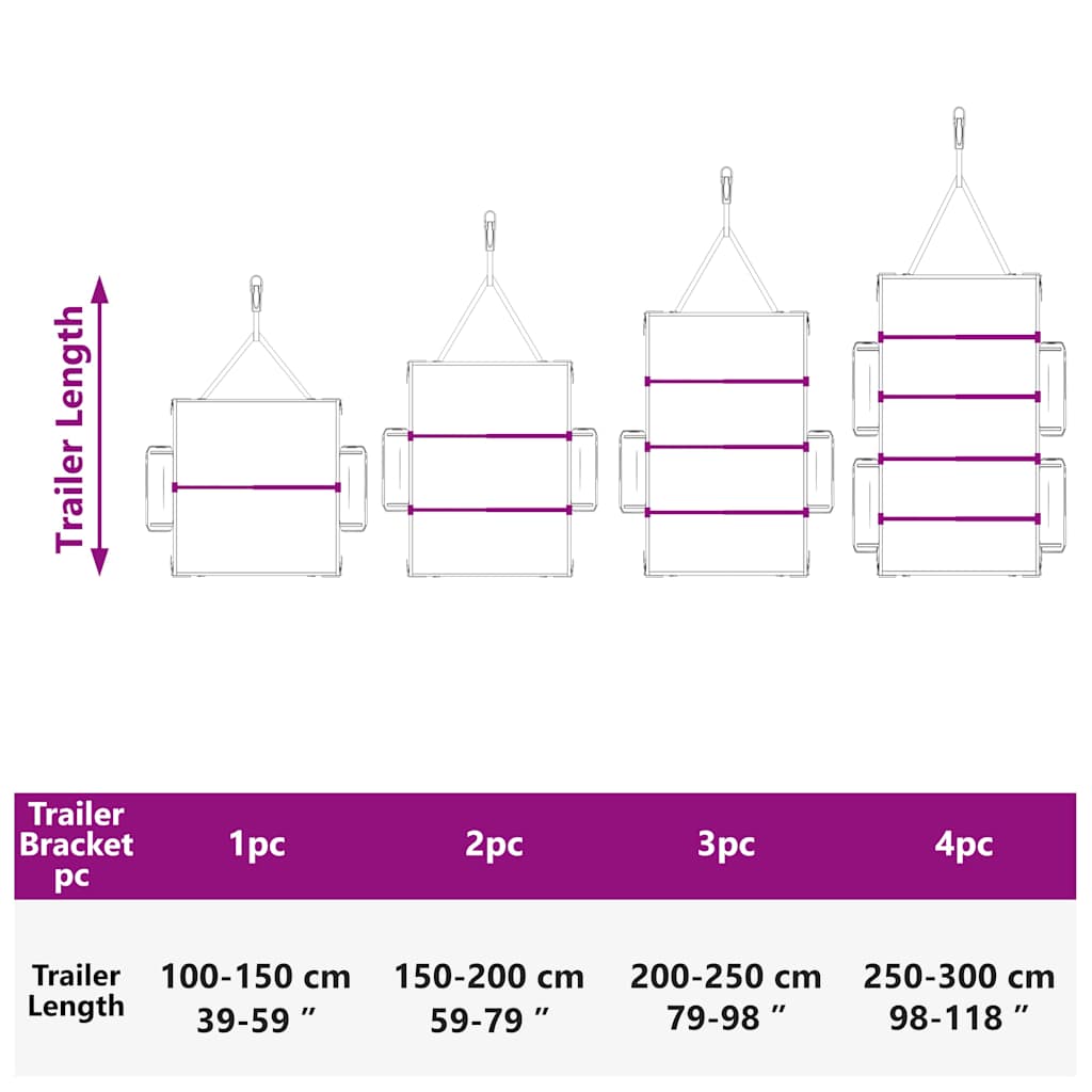 Alkalmas sík ponyva tartóhoz 3 pcs Ezüst 100-145 cm Alumínium 