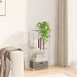 Tubular Shelf s shranjevanjem Bela 42,5 x 27 x 91,5 cm Aluminij