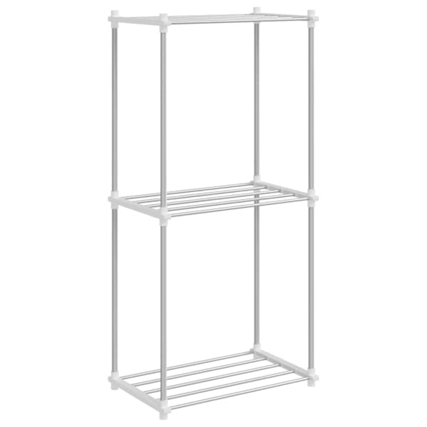 vidaXL Toruriiul ladustamisega Valge 42,5 x 27 x 91,5 cm Alumiinium