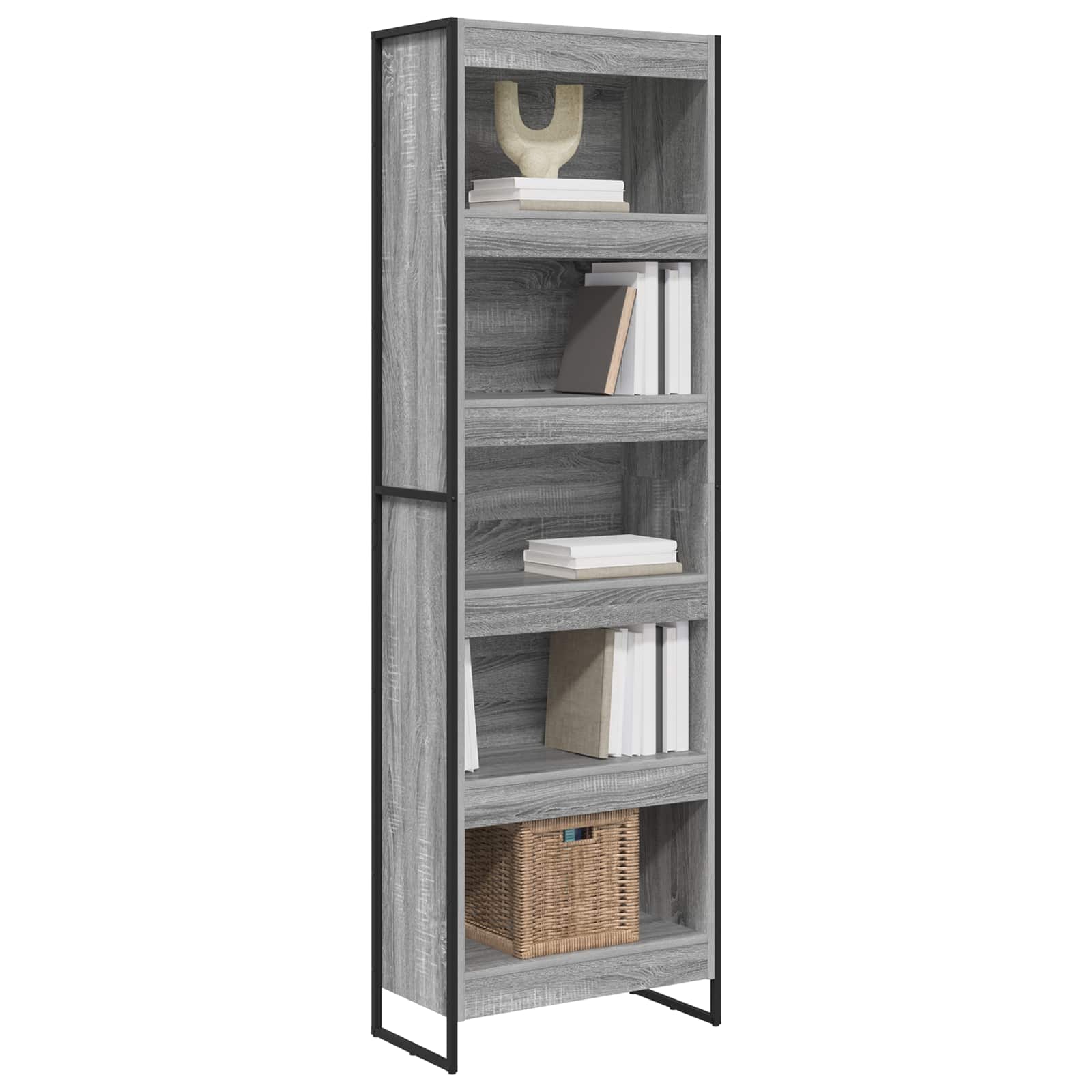 vidaXL Boekenkast 2 pcs Grijs Sonoma 80 x 30 x 155 cm Bewerkt hout