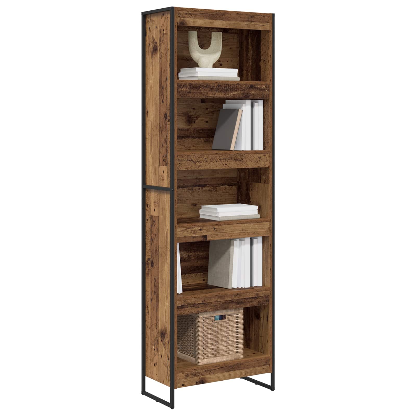 vidaXL Boekenkast 2 pcs Oud Hout 80 x 30 x 155 cm Bewerkt hout