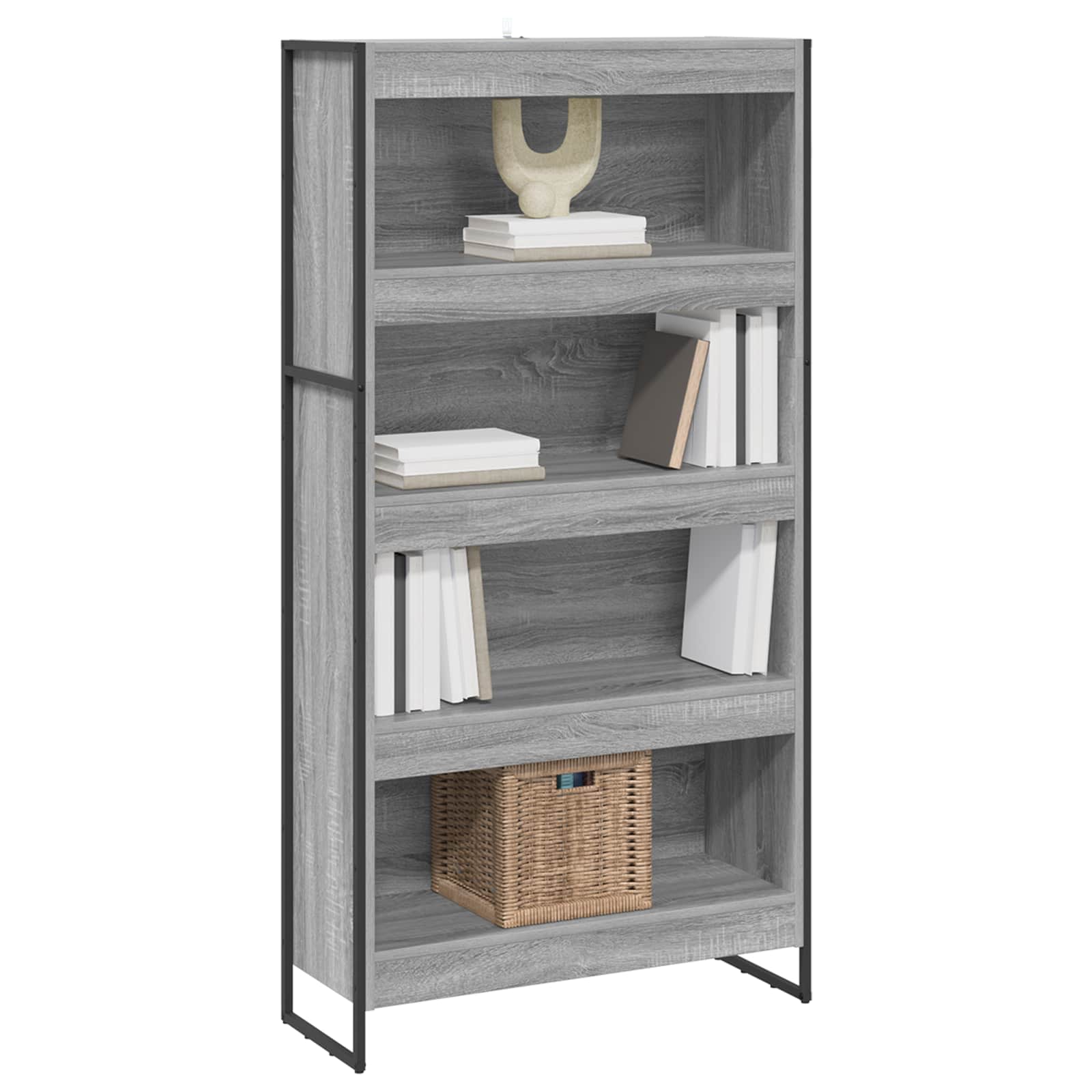 vidaXL Boekenkast 2 pcs Grijs Sonoma 80 x 30 x 155 cm Bewerkt hout