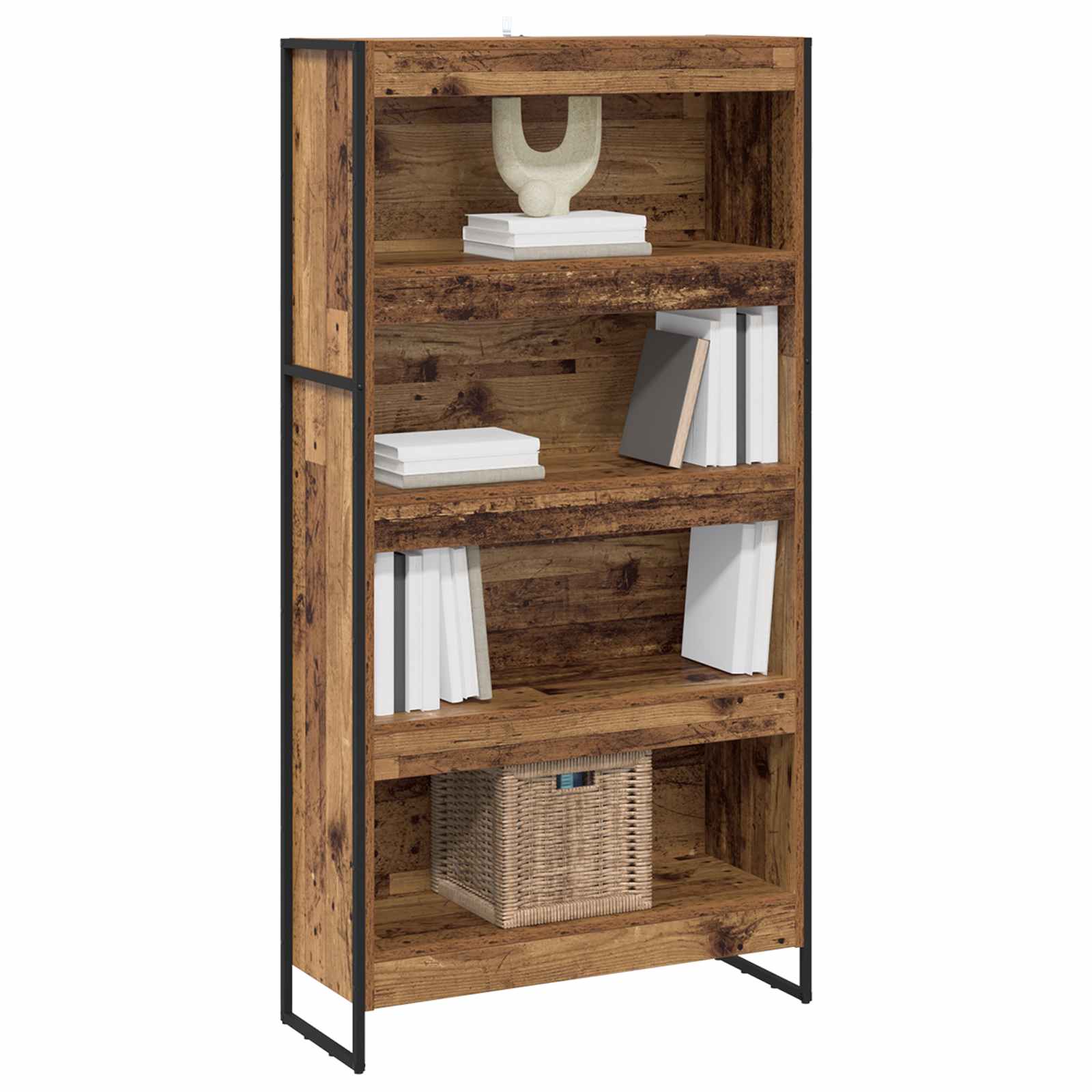 vidaXL Boekenkast 2 pcs Oud Hout 80 x 30 x 155 cm Bewerkt hout