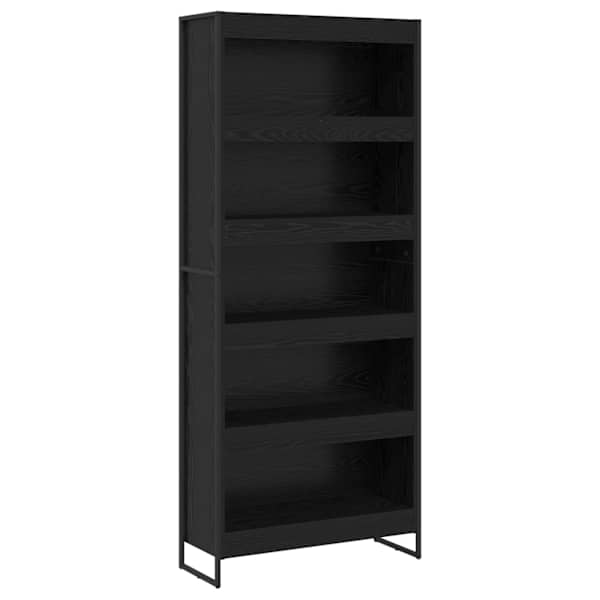 vidaXL Raamaturiiul 80 x 30 x 189,5 cm Tehispuit Must tamm