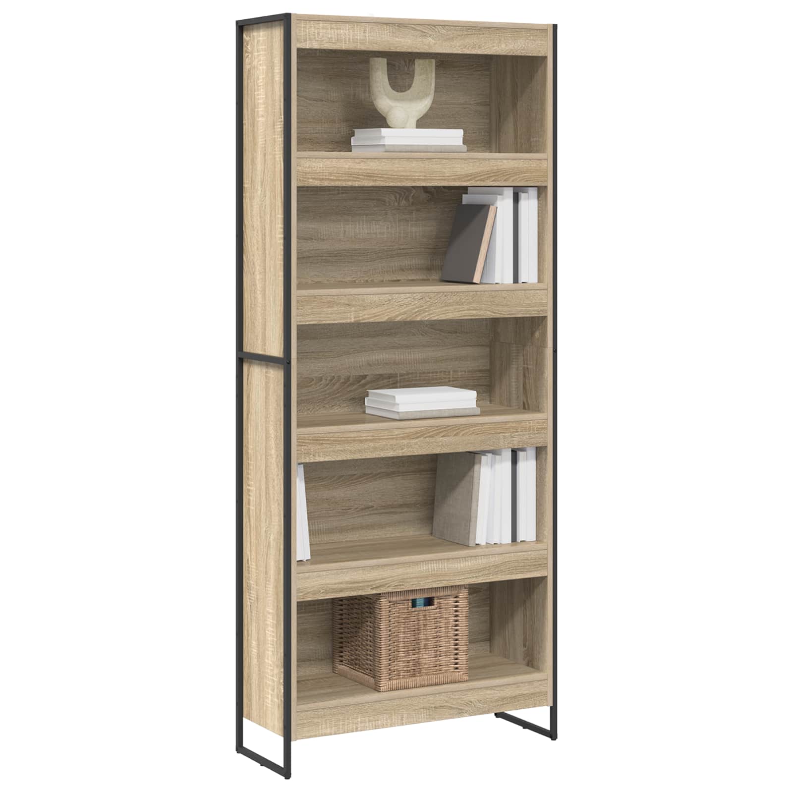 vidaXL Boekenkast 2 pcs Sonoma 80 x 30 x 155 cm Bewerkt hout
