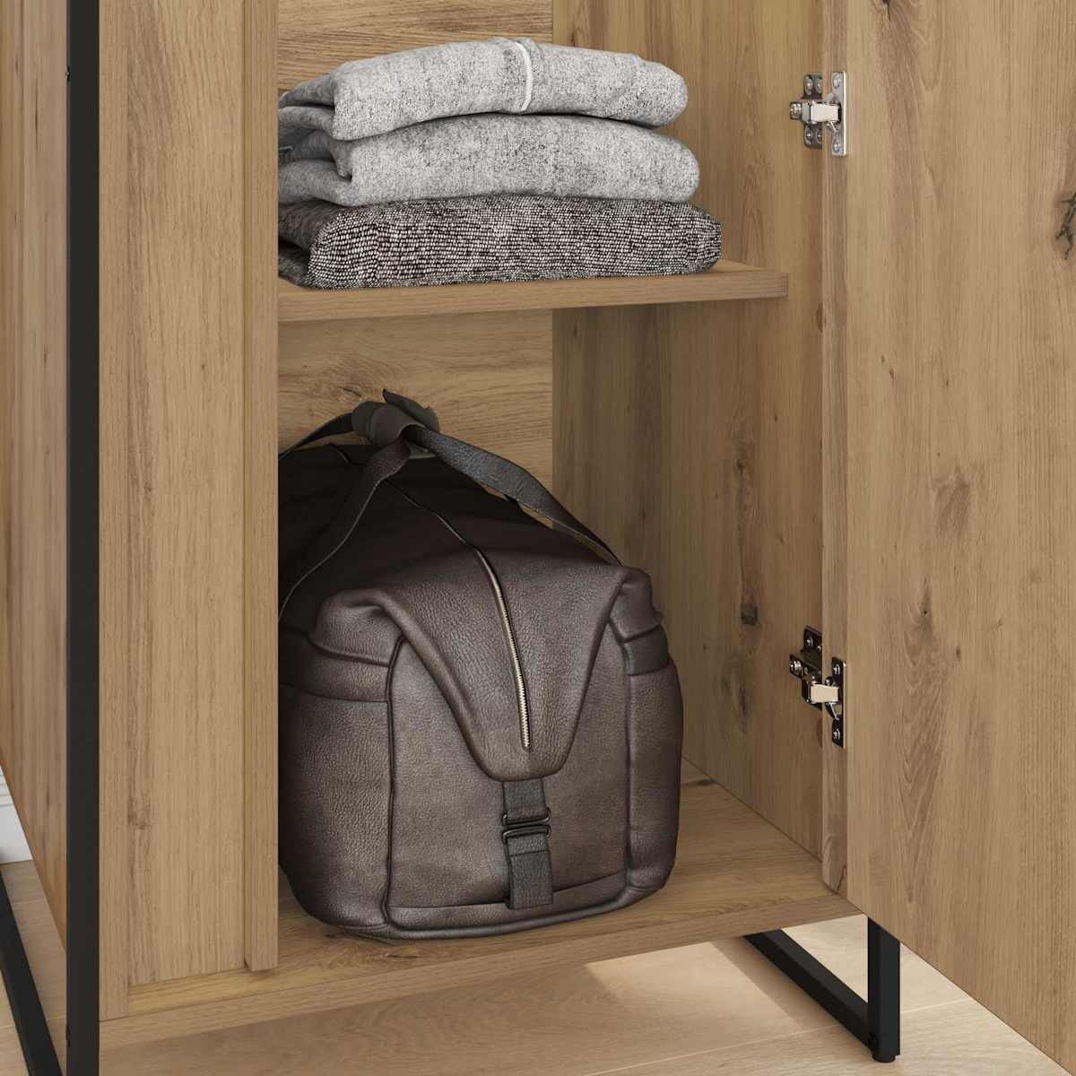 Warderobe 50 x 50 x 200 cm Konstrueret træ - Billede 3