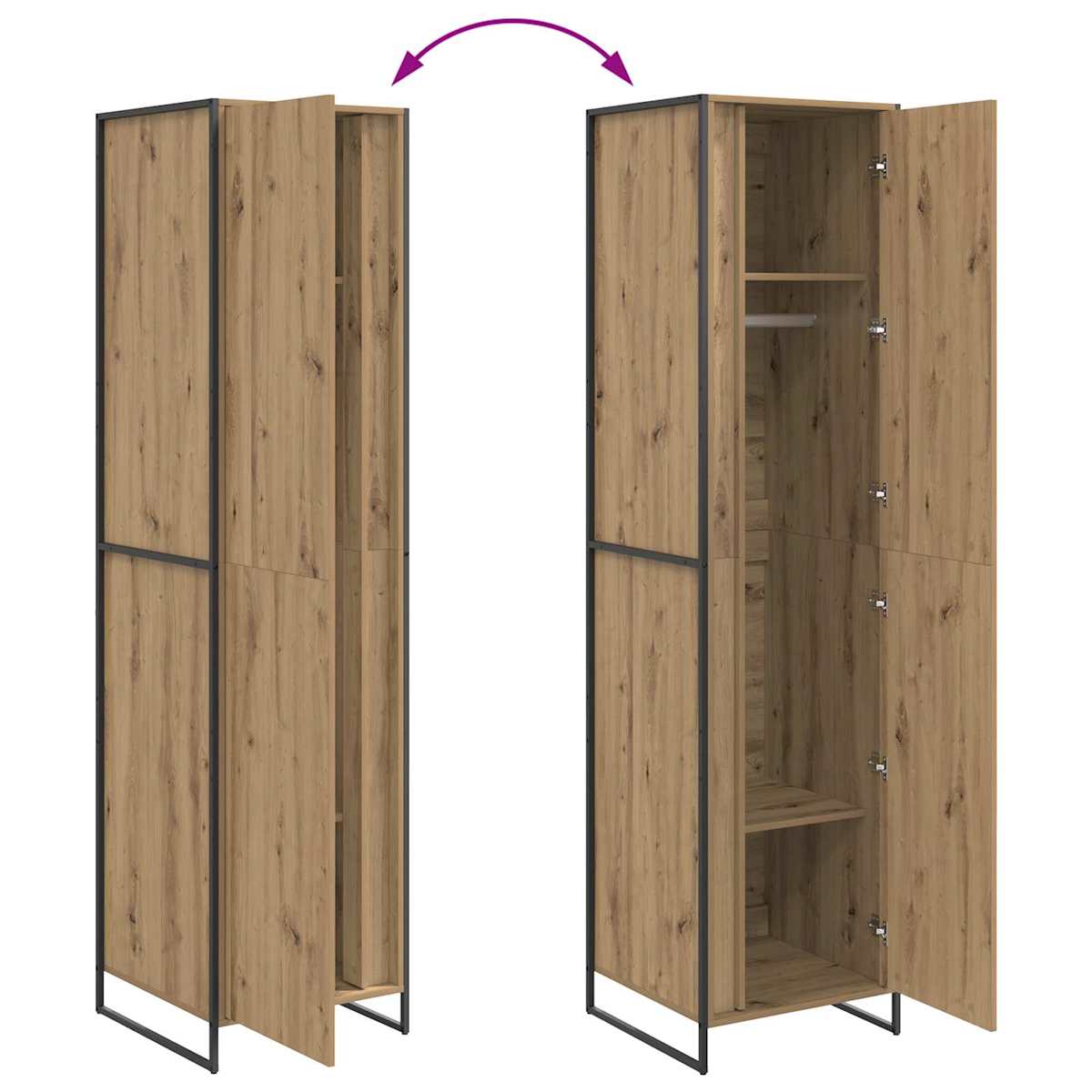 Warderobe 50 x 50 x 200 cm Konstrueret træ - Billede 11