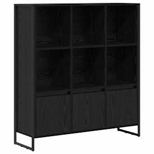 vidaXL Raamaturiiul 99,5 x 30 x 108 cm Tehispuit Must tamm