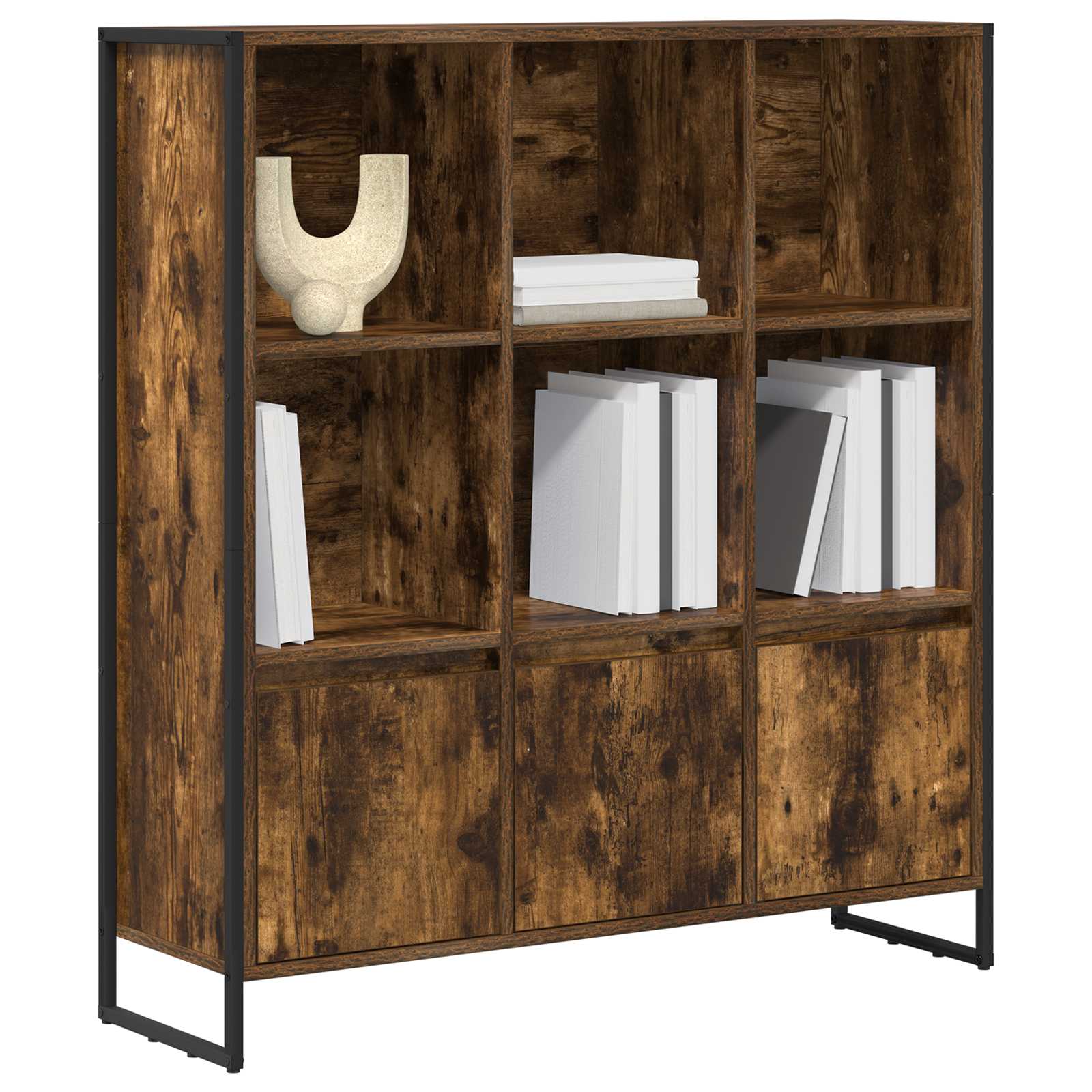 vidaXL Boekenkast 2 pcs Rook Eik 99,5 x 30 x 108,5 cm Bewerkt hout