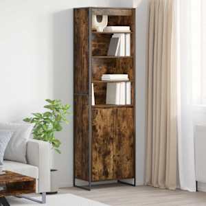 Visoke omare 2 pcs Dimni hrast 60 x 36 x 200 cm Konstruiran les